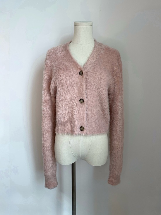 Acne Studios Sweaters - Acne Studios Fluffy Knit Cardigan | Dusty Pink Cropped | Womens Size Medium